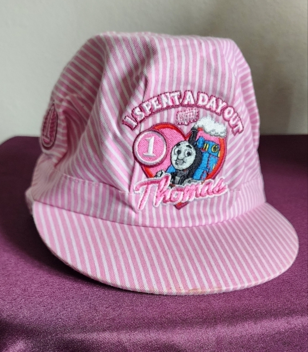 Thomas The Tank Engine Kids Train Cap One Size Fits Most Authentic Patches Pink